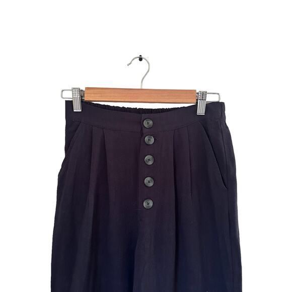 Gentle Fawn Navy Caesar Coastal Grandma High Waisted Linen Pleated Pants XS - Picture 9 of 15